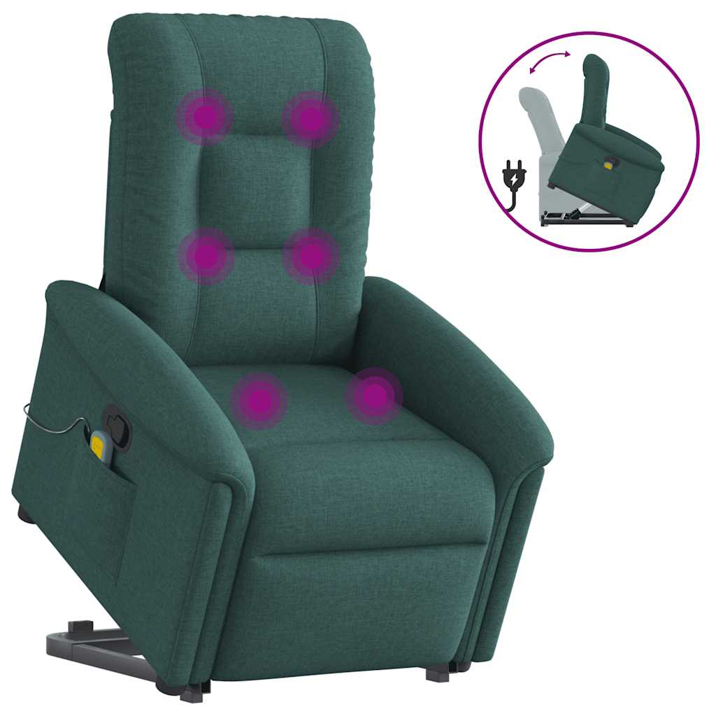 Massagesessel mit Aufstehhilfe Hellgrau Stoff