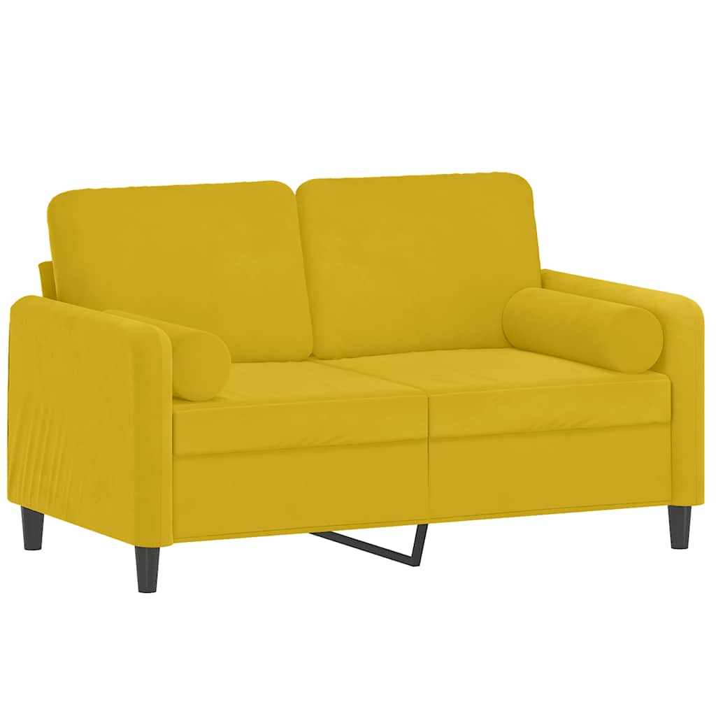 2-Sitzer-Sofa mit Zierkissen Dunkelgrün 120 cm Samt
