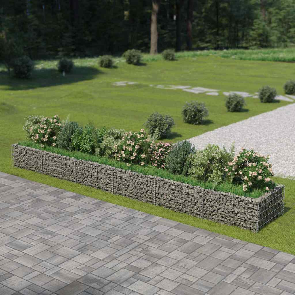 Gabionen-Hochbeet Verzinkter Stahl 450×90×100 cm