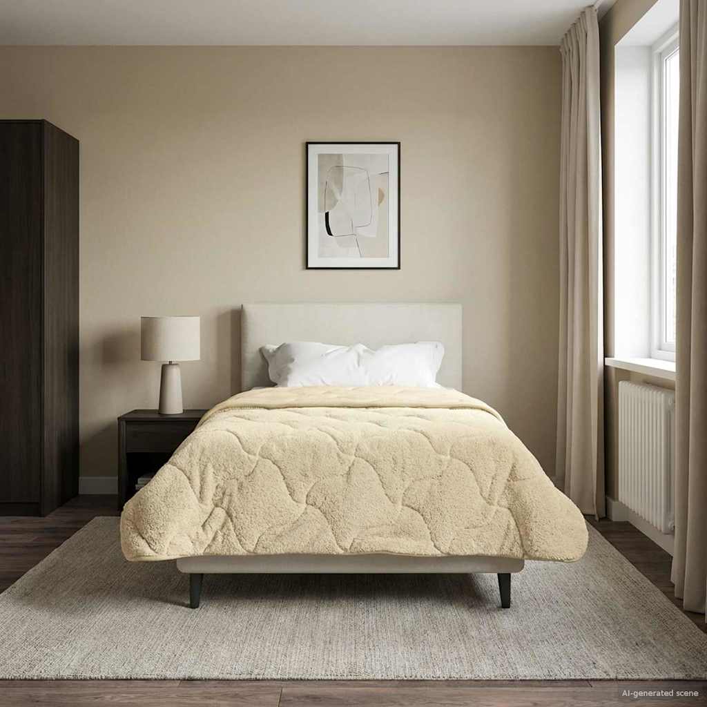 Sommerdecke Anthrazit 135 x 200 cm Mikrofaser und Teddy-Fleece