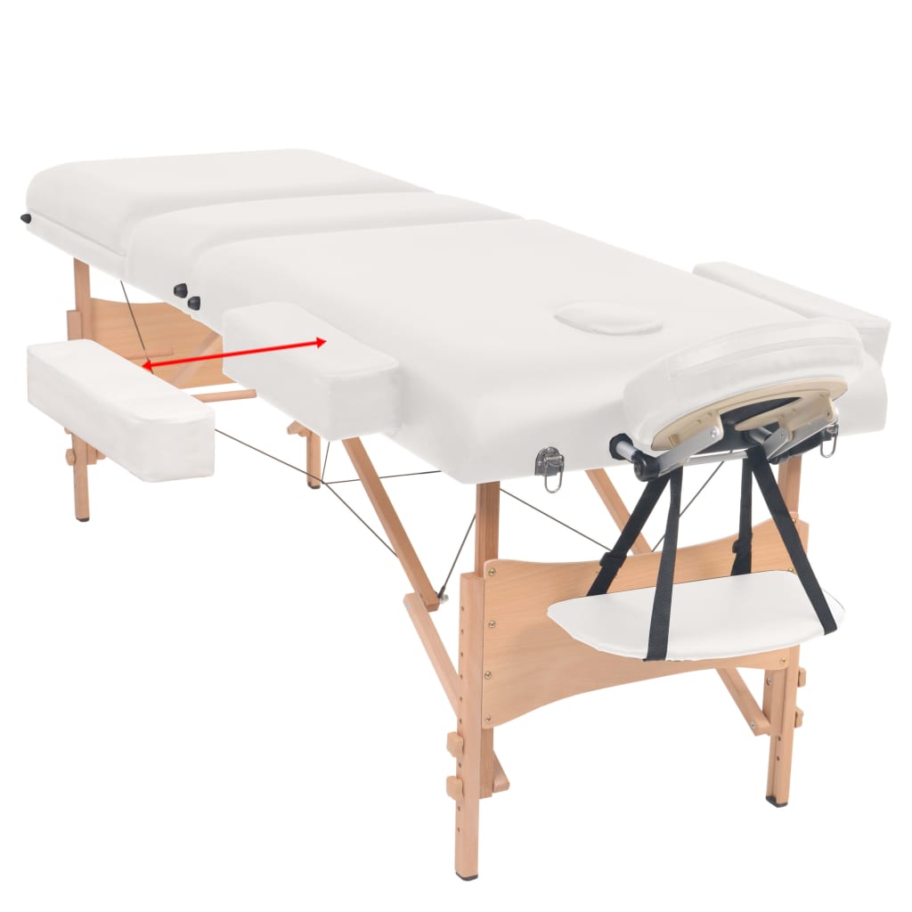 Massageliege 3-Zonen mit Hocker Klappbar 10 cm Sitz Schwarz