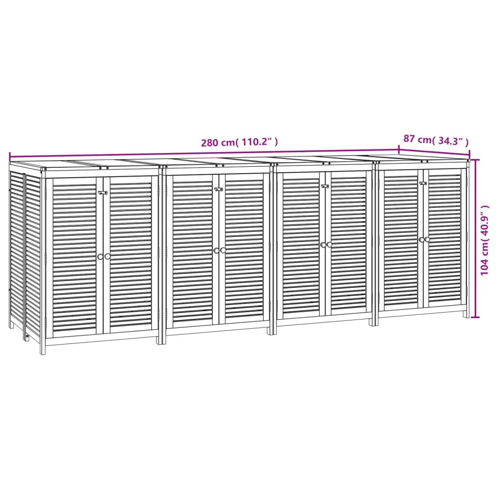Gartenbox 140x87x104 cm Massivholz Akazie