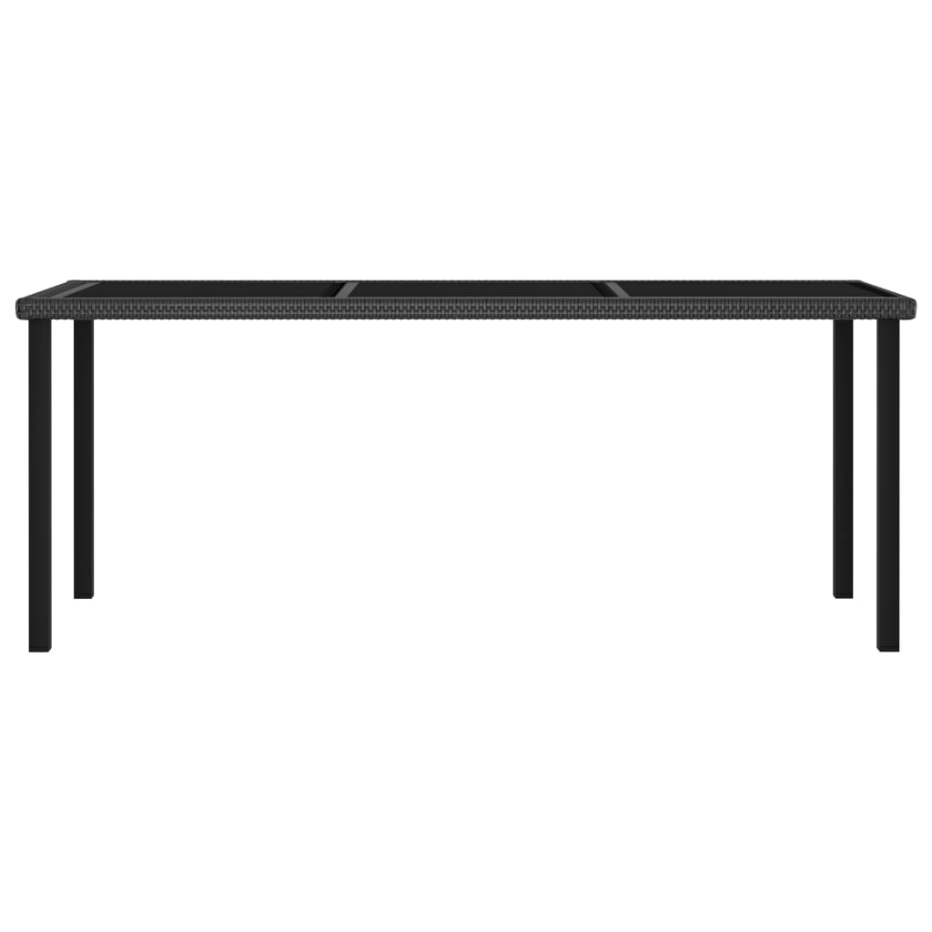 Garten-Esstisch Schwarz 140x70x73 cm Poly Rattan