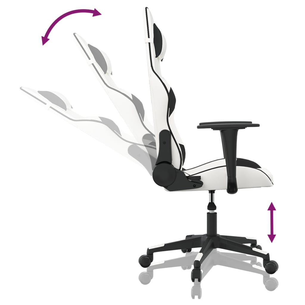 Gaming-Stuhl mit Massagefunktion Schwarz und Blau Kunstleder