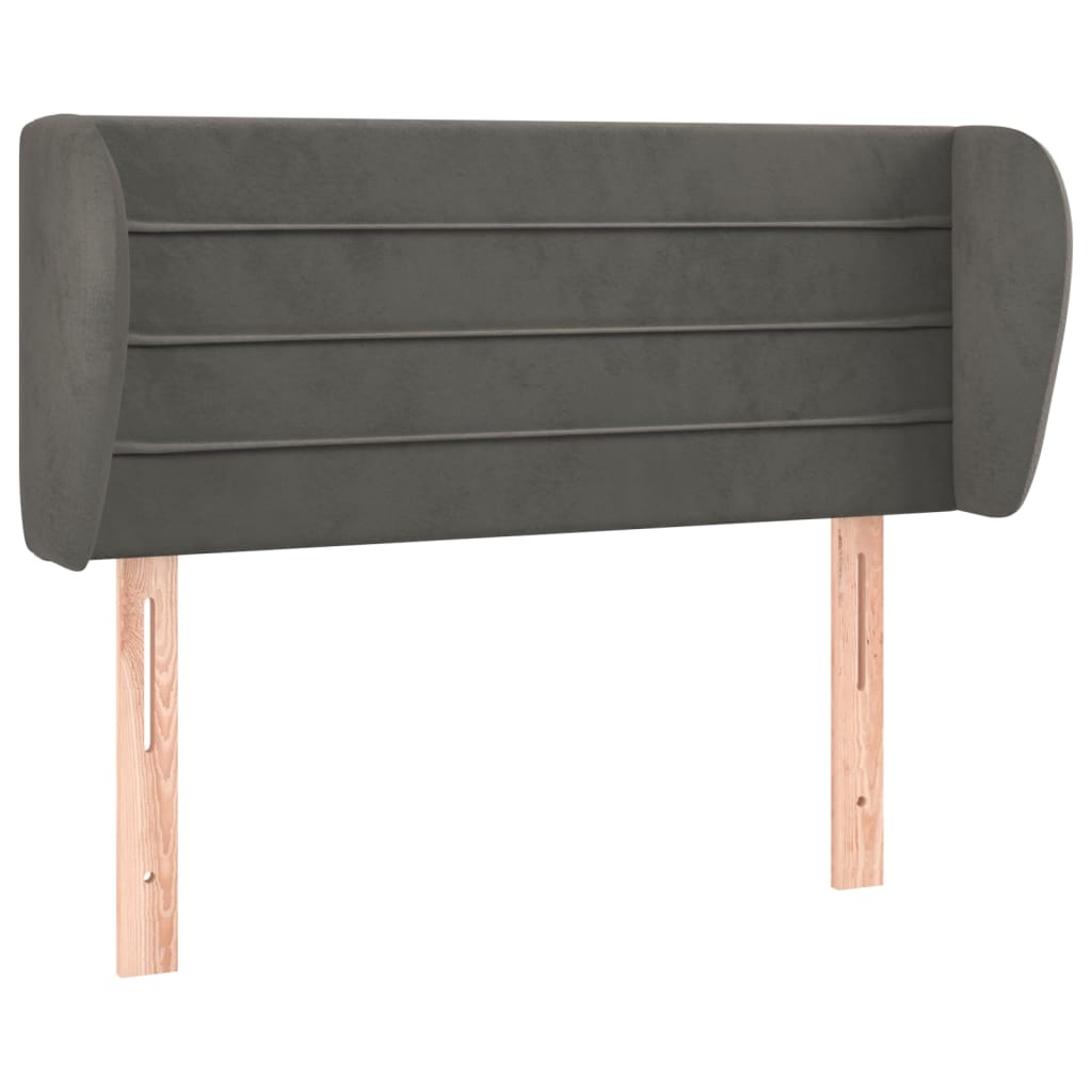 Kopfteil mit Ohren Dunkelblau 203x23x118/128 cm Samt