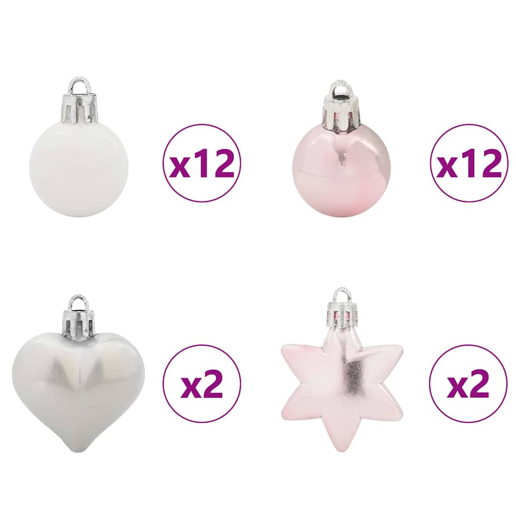 Weihnachtskugel-Set 40 pcs Gold und Rot Kunststoff