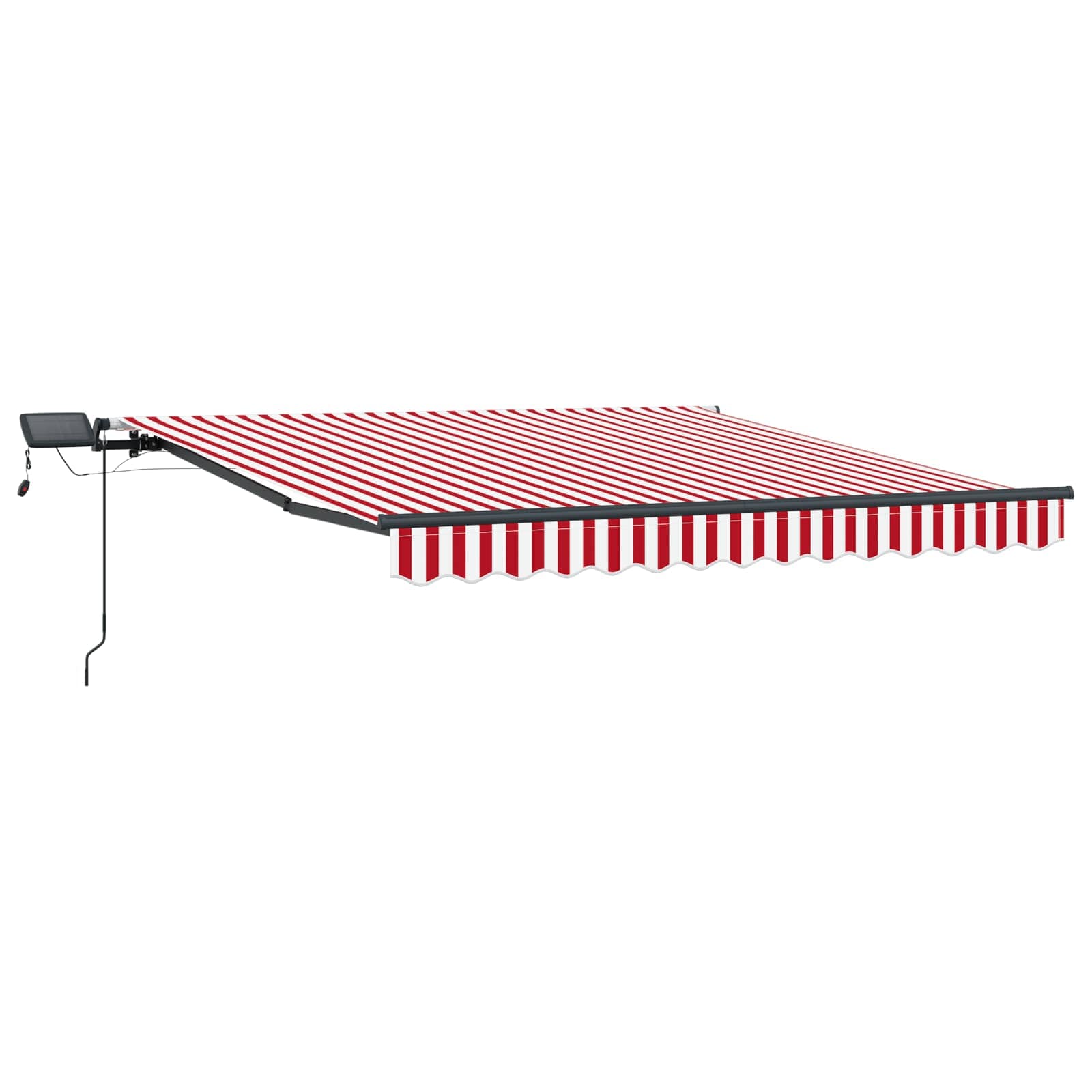 Markise Manuell Einziehbar mit LED 300x250 cm Blau und Weiß
