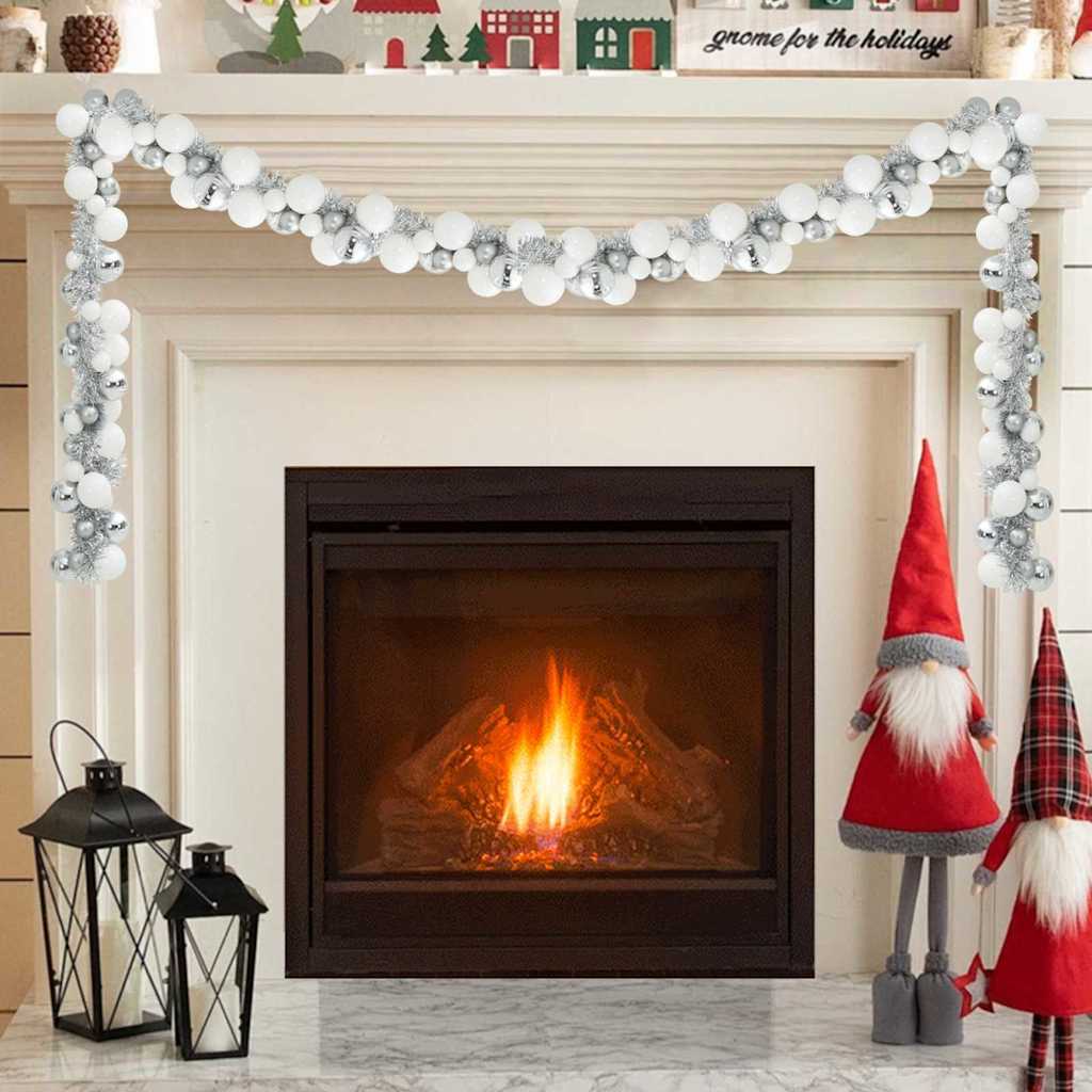 Weihnachtskugelgirlande Schwarz 186 cm Polystyrol