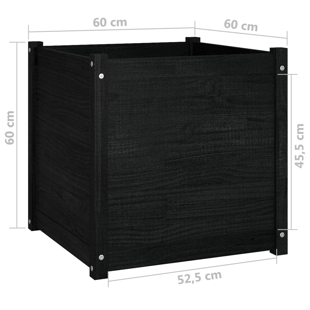 Pflanzkübel 2 Stk. Weiß 60x60x60 cm Massivholz Kiefer