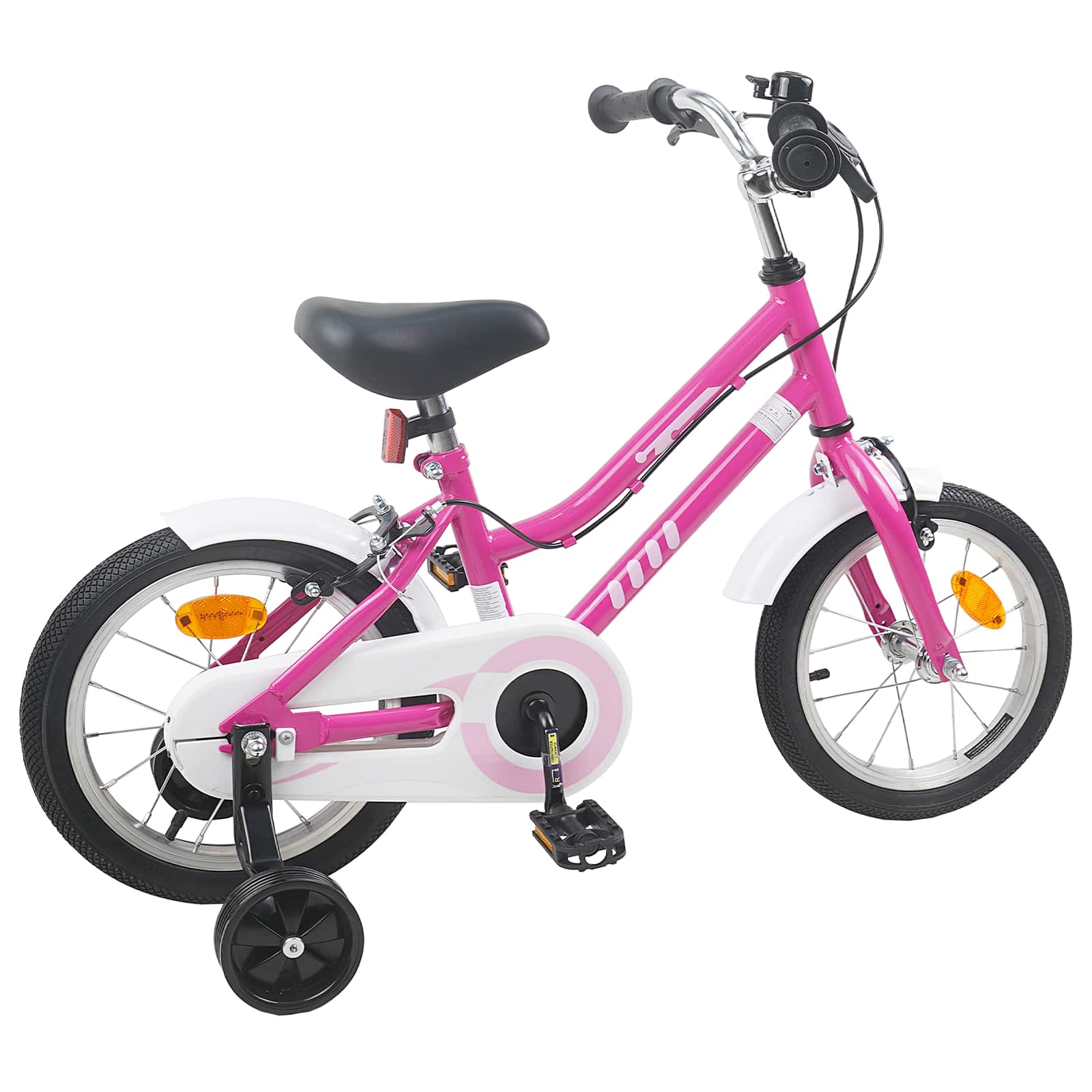 Kinderfahrrad 12 Zoll für 2-4 Jahre alt Pink Weiß