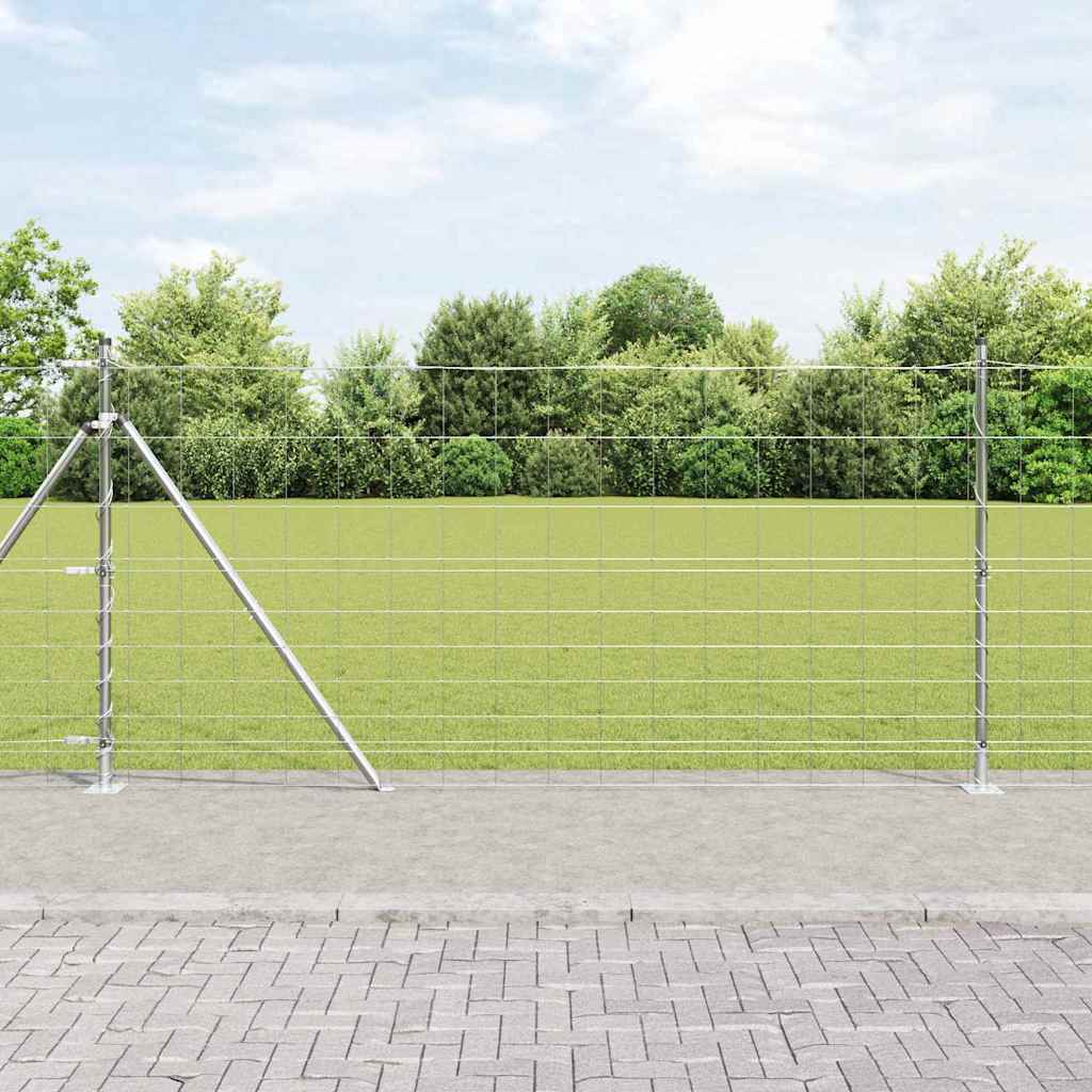Ground Fix Geschweißter Drahtzaun 25 x 0,8 m Silber Netz