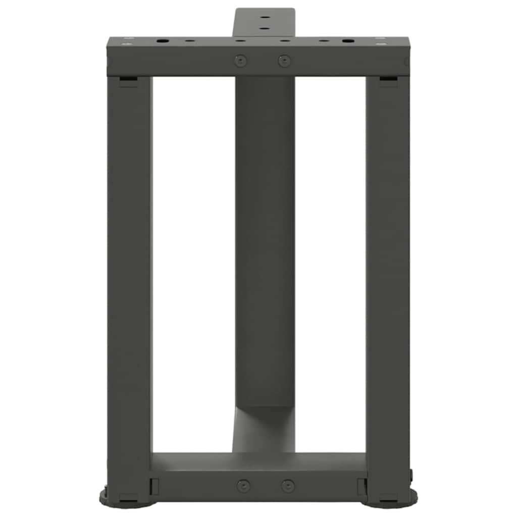 Couchtischbeine T-Form 2 Stk. Schwarz 30x25x(30-31) cm Stahl