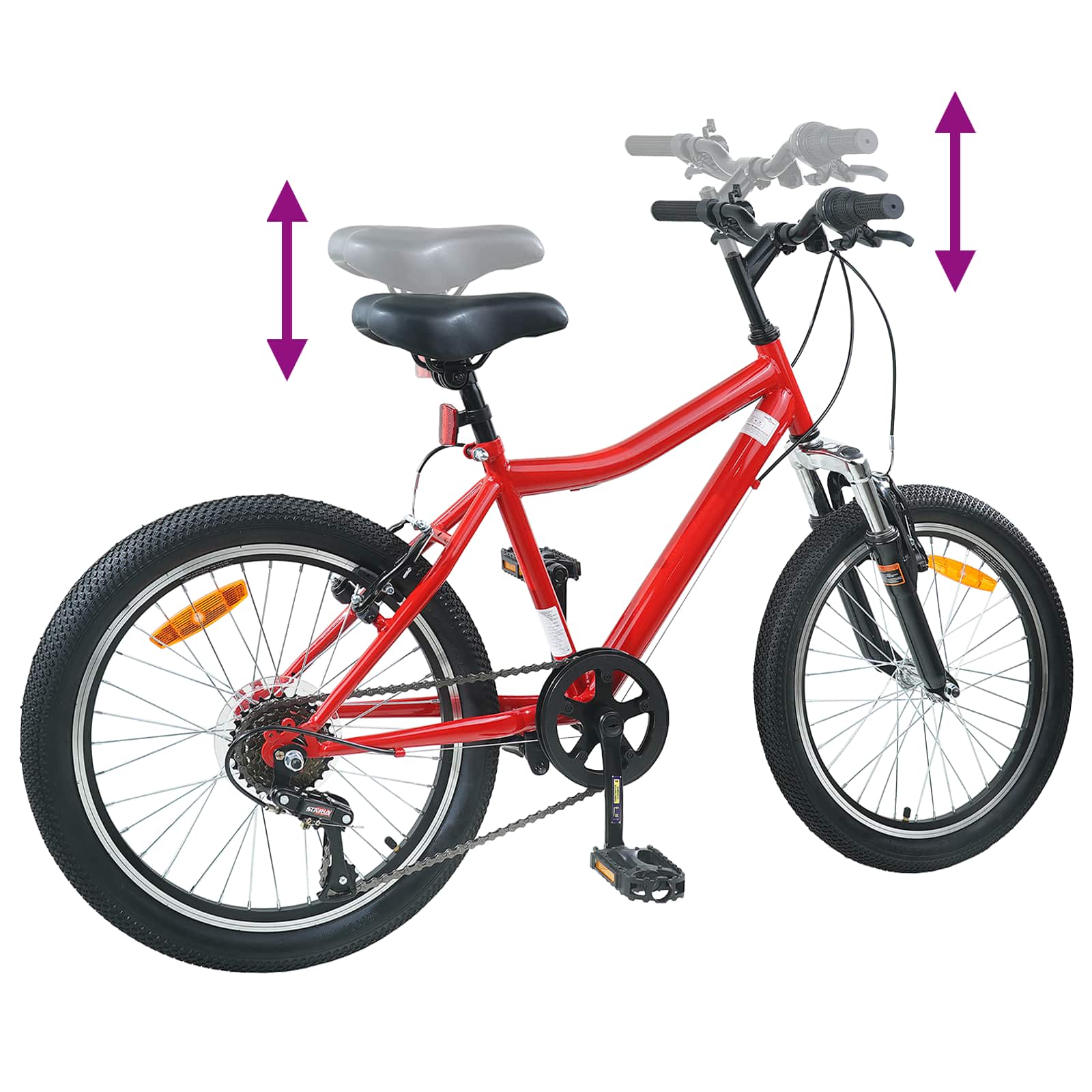 Kinderfahrrad 20 Zoll 6-Speed für 6-11 Jahre alt Schwarz