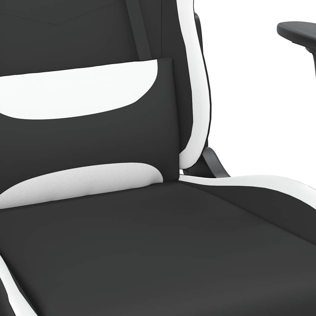 Gaming-Stuhl mit Massagefunktion Schwarz und Creme Stoff