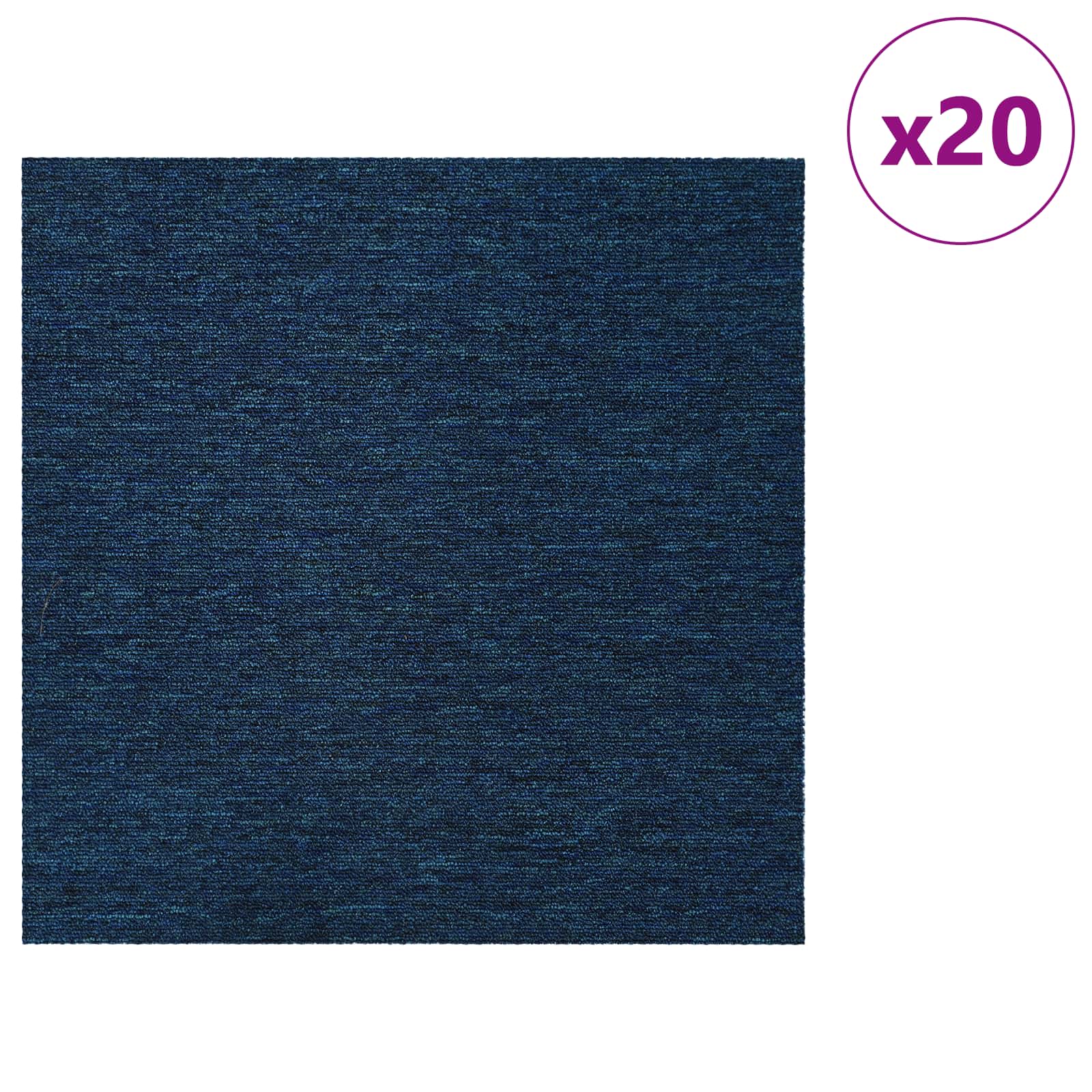 Teppichfliese Hellgrau mit Streifen 50 x 50 cm 4 pcs