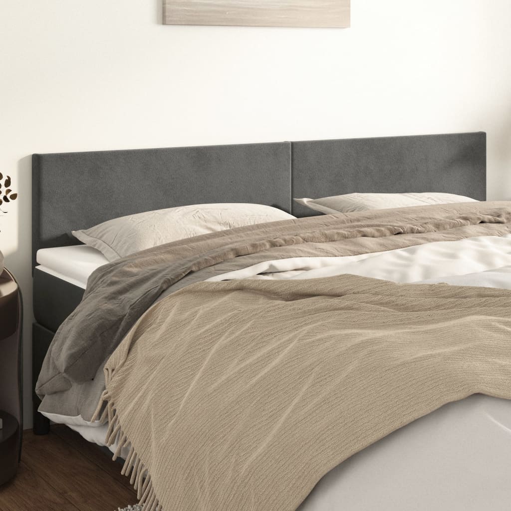 Kopfteil Hellgrau 80x5x118/128 cm Samt