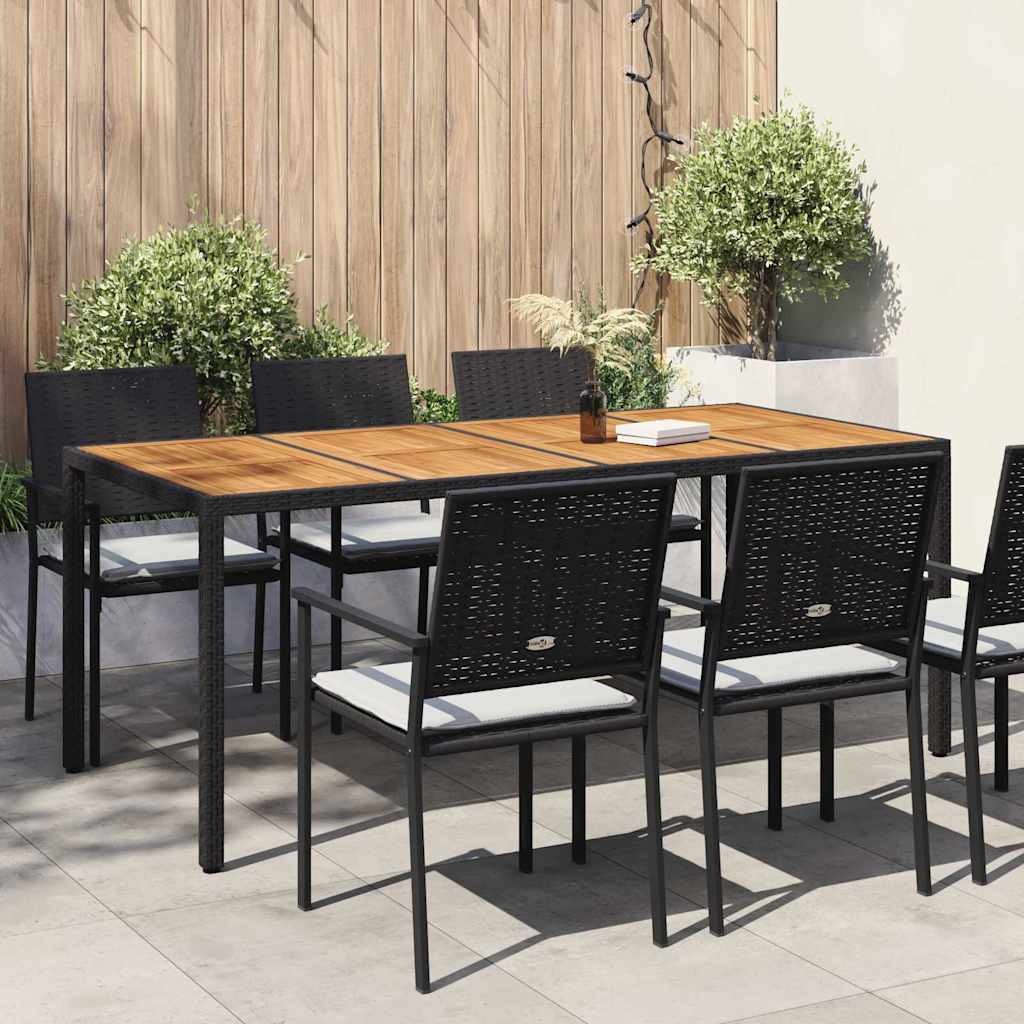 Gartentisch 150x90x75 cm Hartglas und Poly Rattan Grau