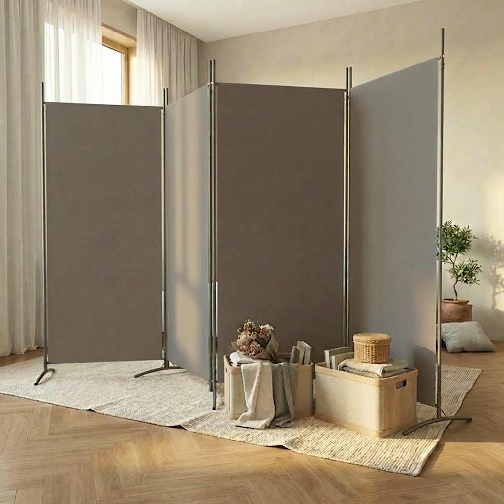3-tlg. Raumteiler Weiß 260x180 cm Stoff