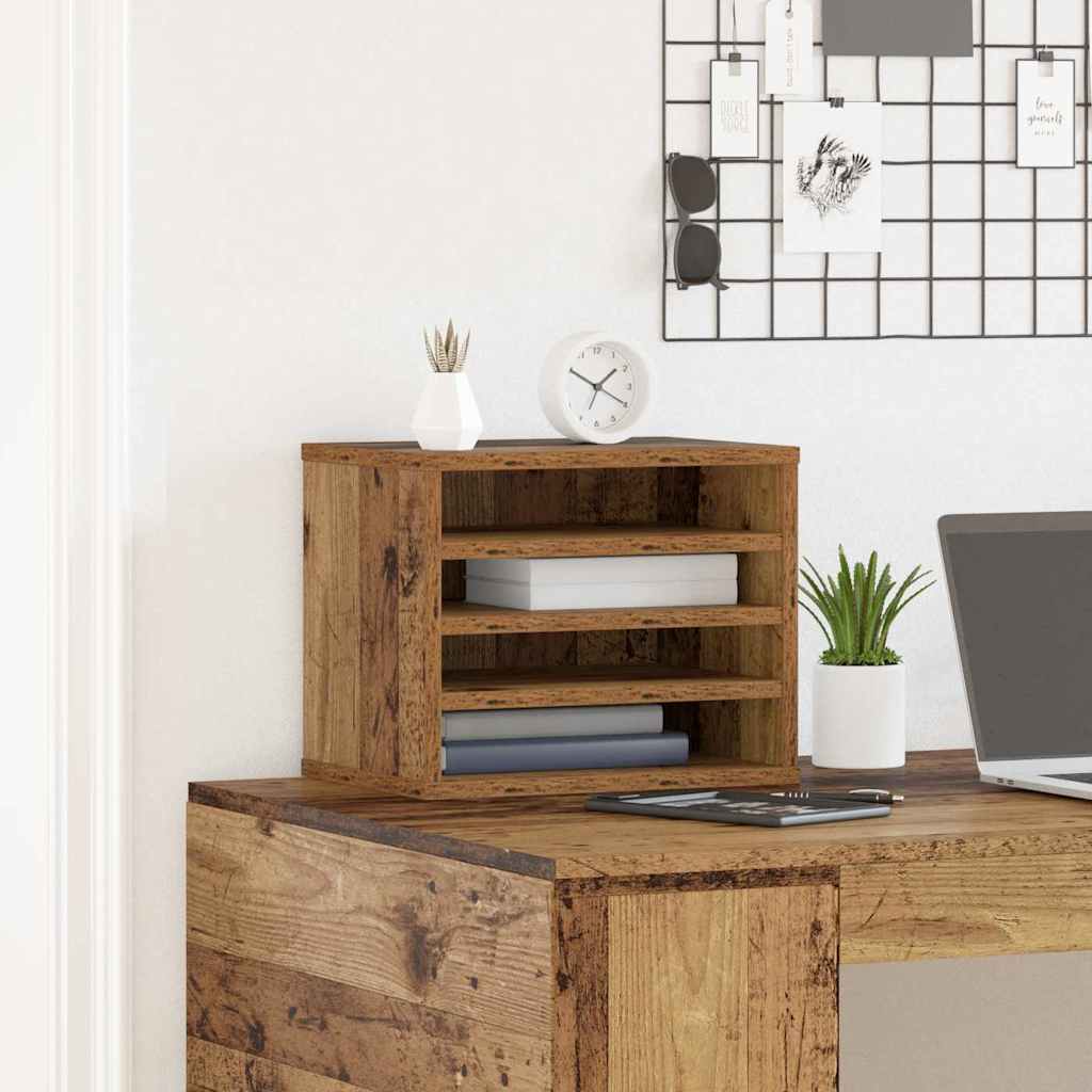 Schreibtisch-Organizer Weiß 36x26x29,5 cm Holzwerkstoff