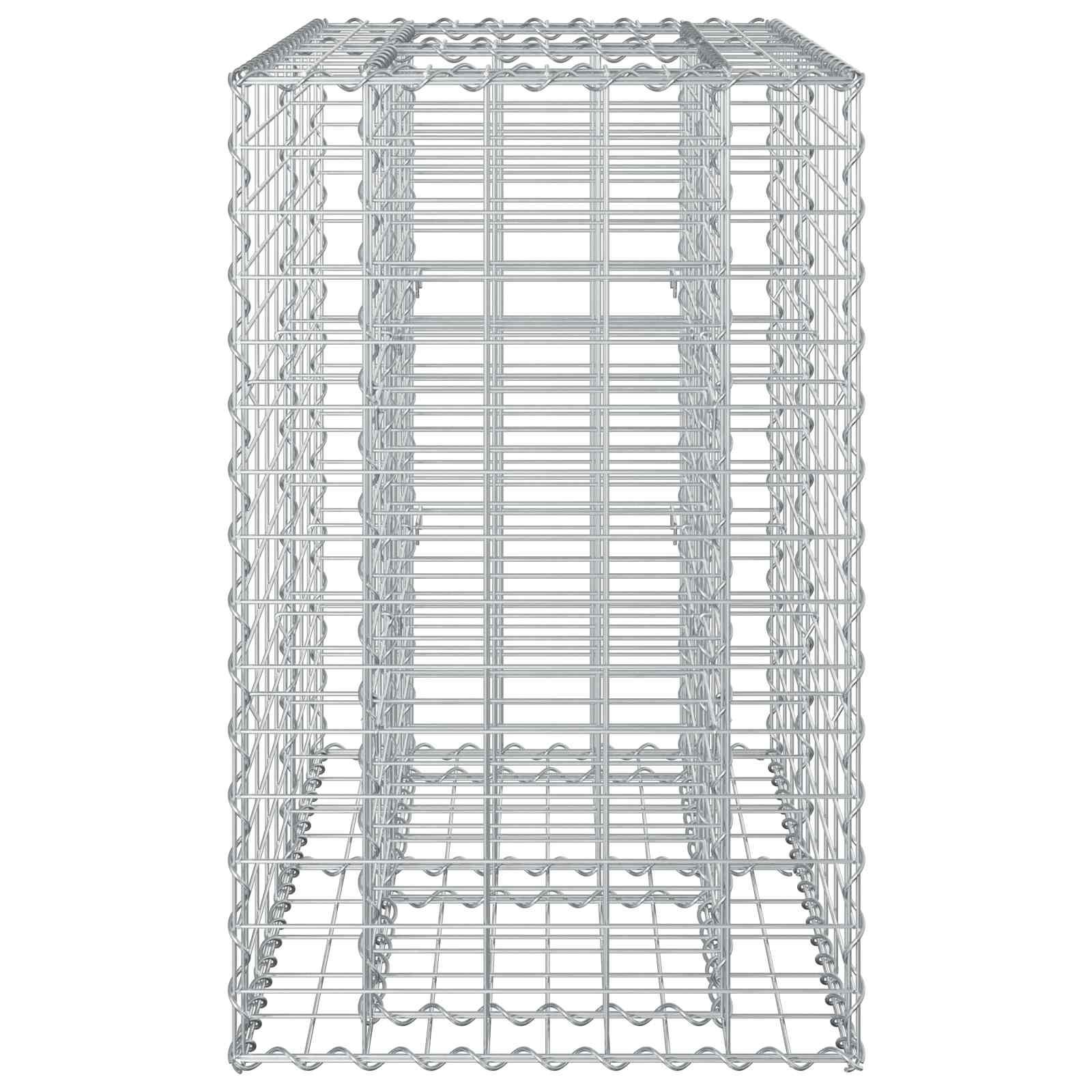 Gabionen Hochbeet 2 pcs Silber 260 x 60 x 55 cm