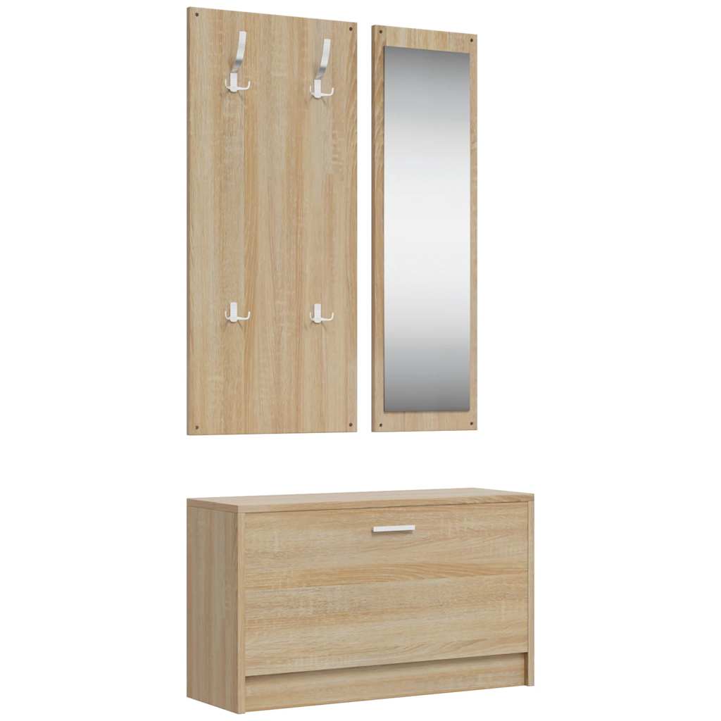 Garderoben Flur 3-in-1 Schuhschrank Schuhkipper Spiegel