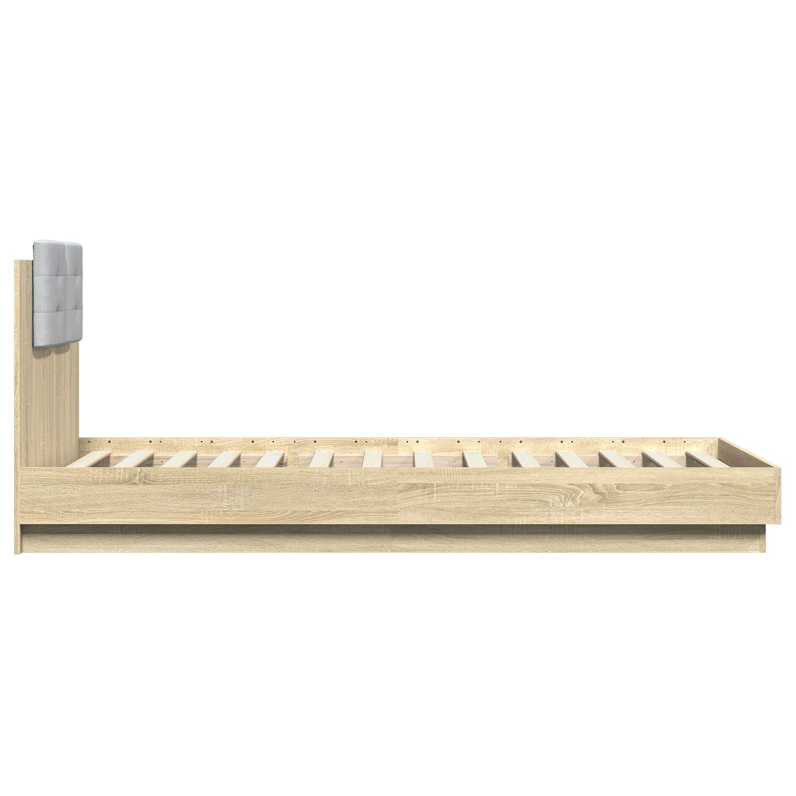 Bettgestell mit Kopfteil Grau Sonoma 180x200 cm Holzwerkstoff