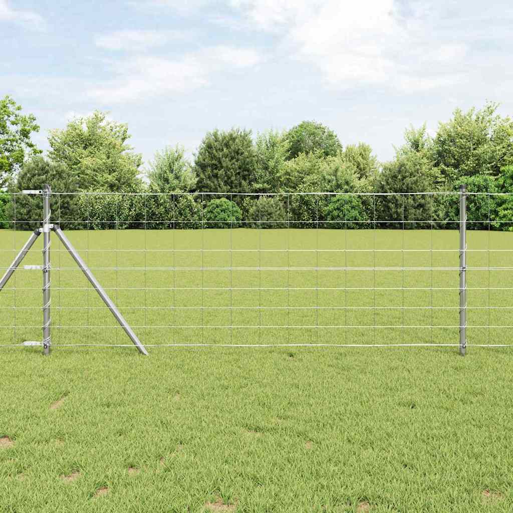 Ground Fix Geschweißter Drahtzaun 25 x 0,8 m Silber Netz