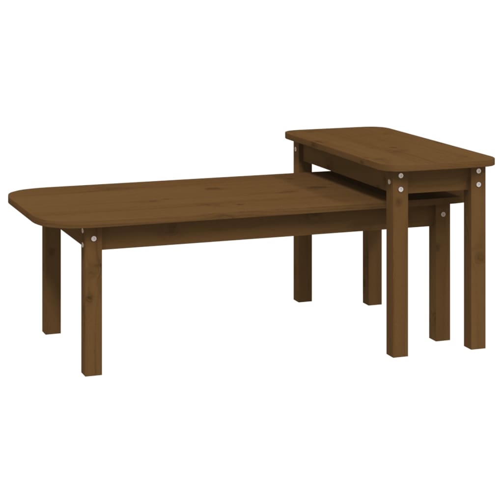 2-tlg. Couchtisch-Set Massivholz Kiefer