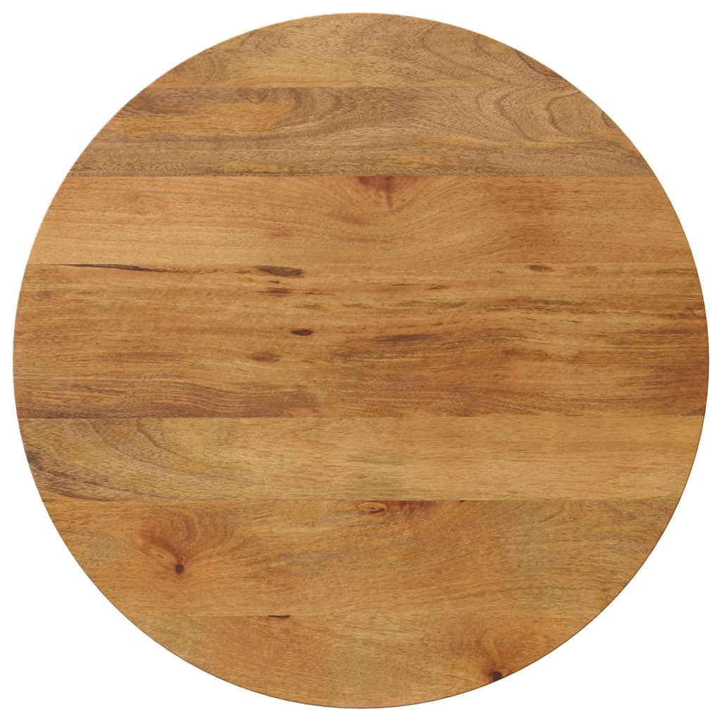 Tischplatte Ø 40x2,5 cm Rund Raues Massives Mangoholz