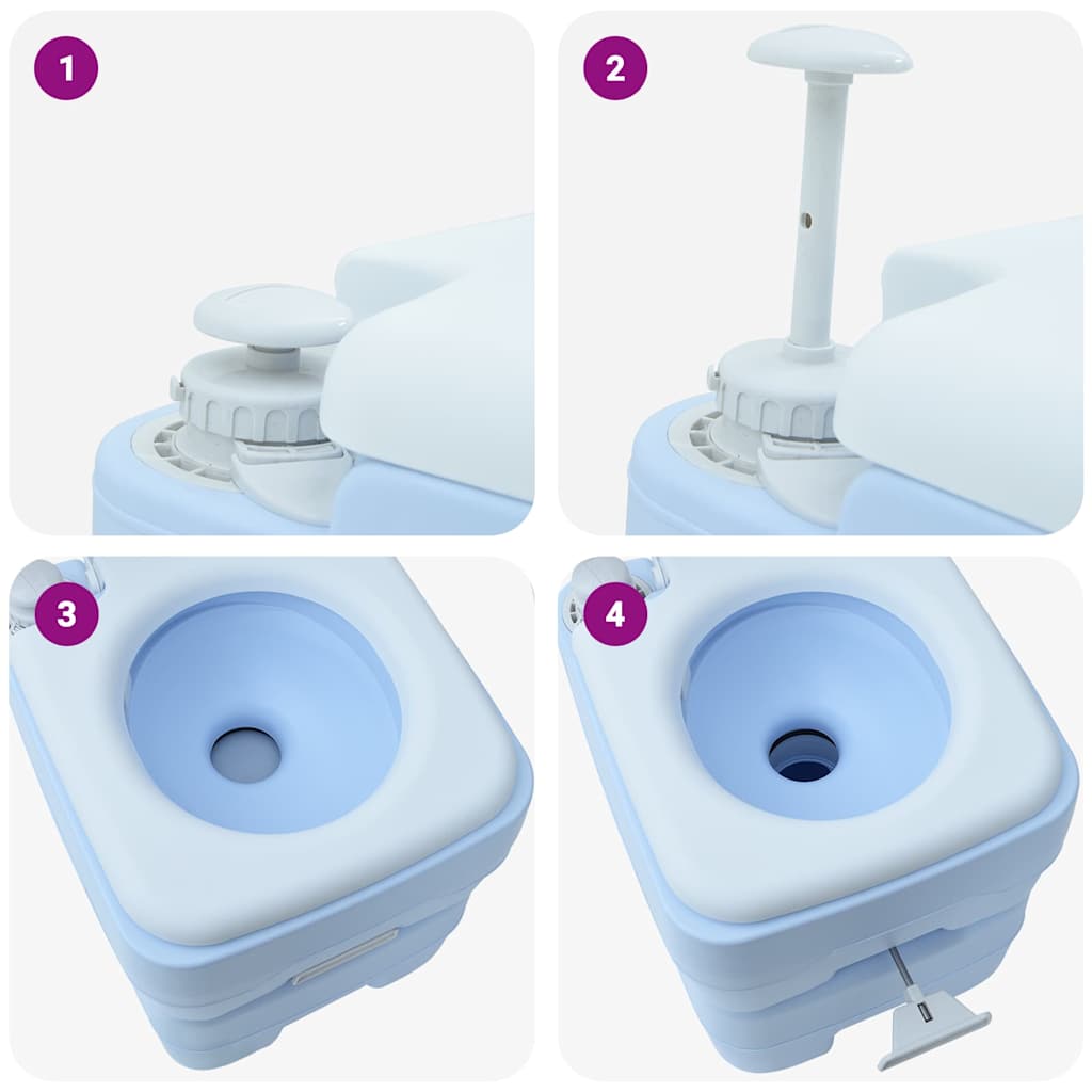 Camping-Toilette Grau und Weiß 41,5 x 36,5 x 37,5 cm