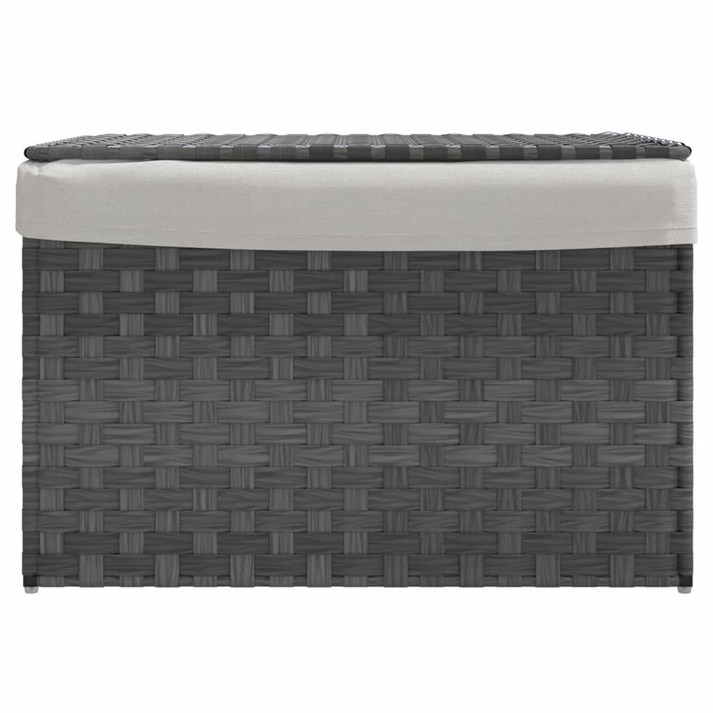 Wäschekorb mit Deckel 55,5x35x34 cm Poly Rattan