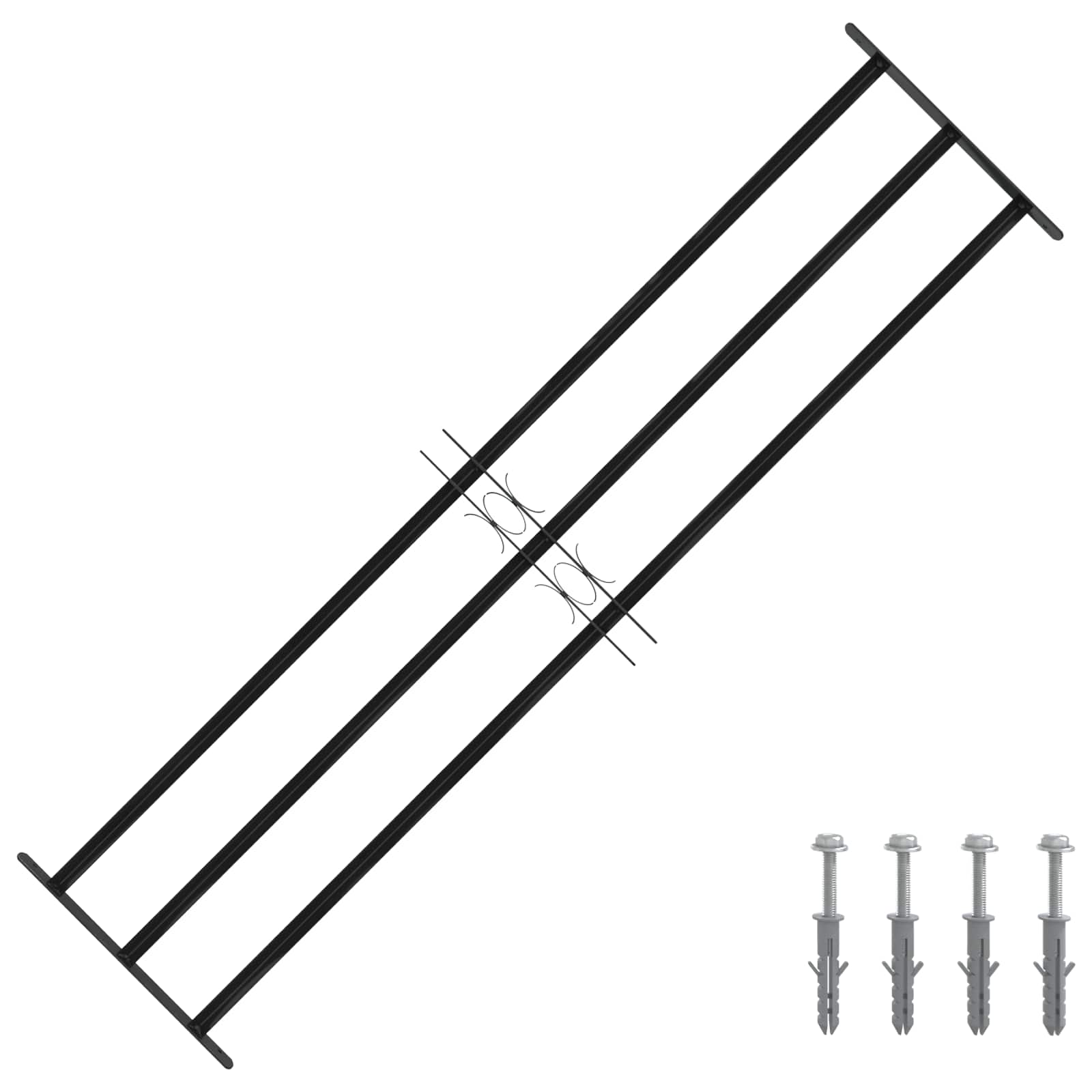 Fenstergitter 76 x 30 cm Pulverbeschichteter Stahl Schwarz