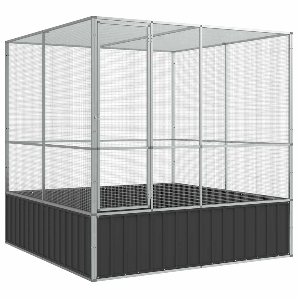 Voliere Silbern 210,5x107x212 cm Stahl