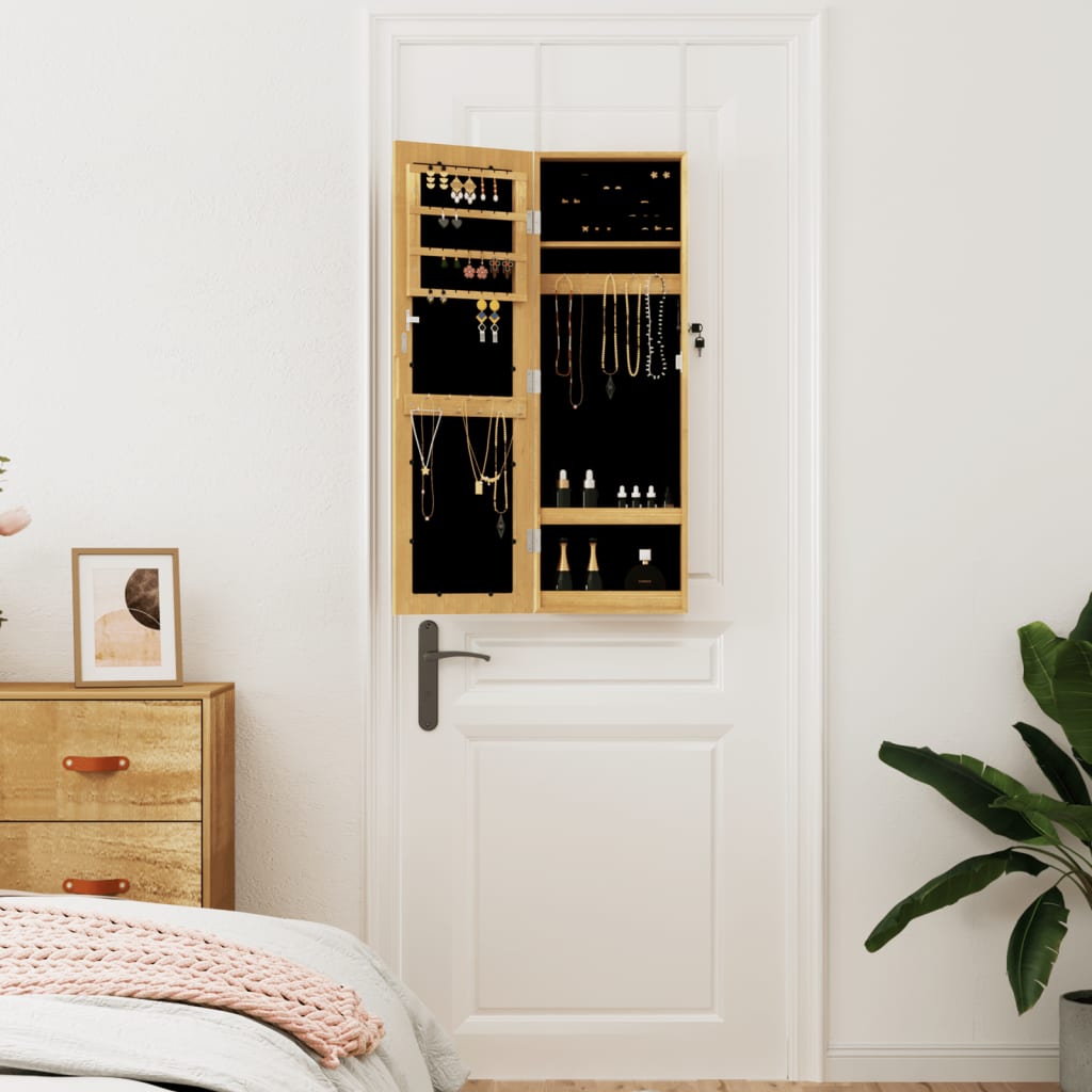 Schmuckschrank mit Spiegel Wandmontage Weiß 30x8,5x90 cm