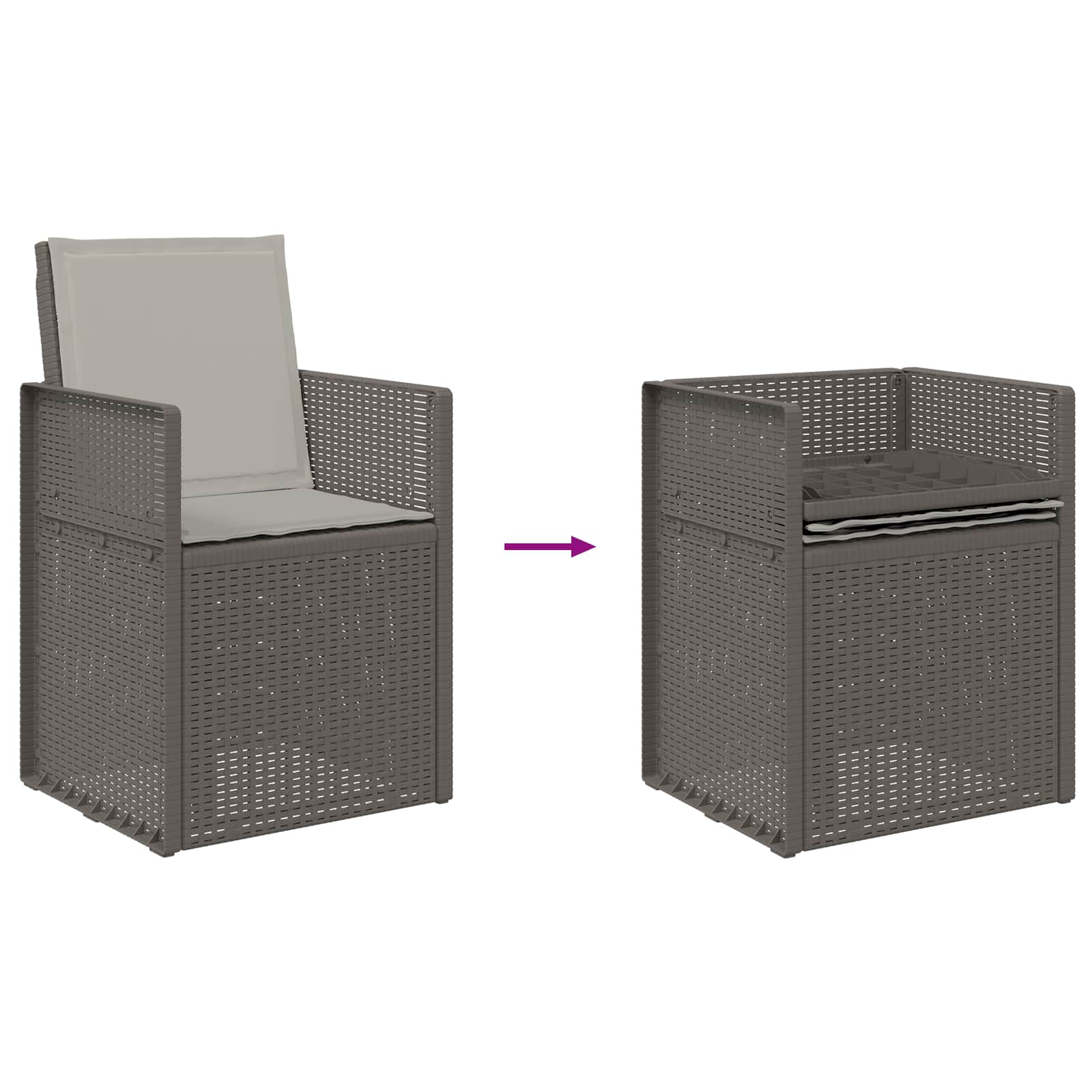 Garten Esszimmerstühle 2 pcs Weiß und Hellgrau PP