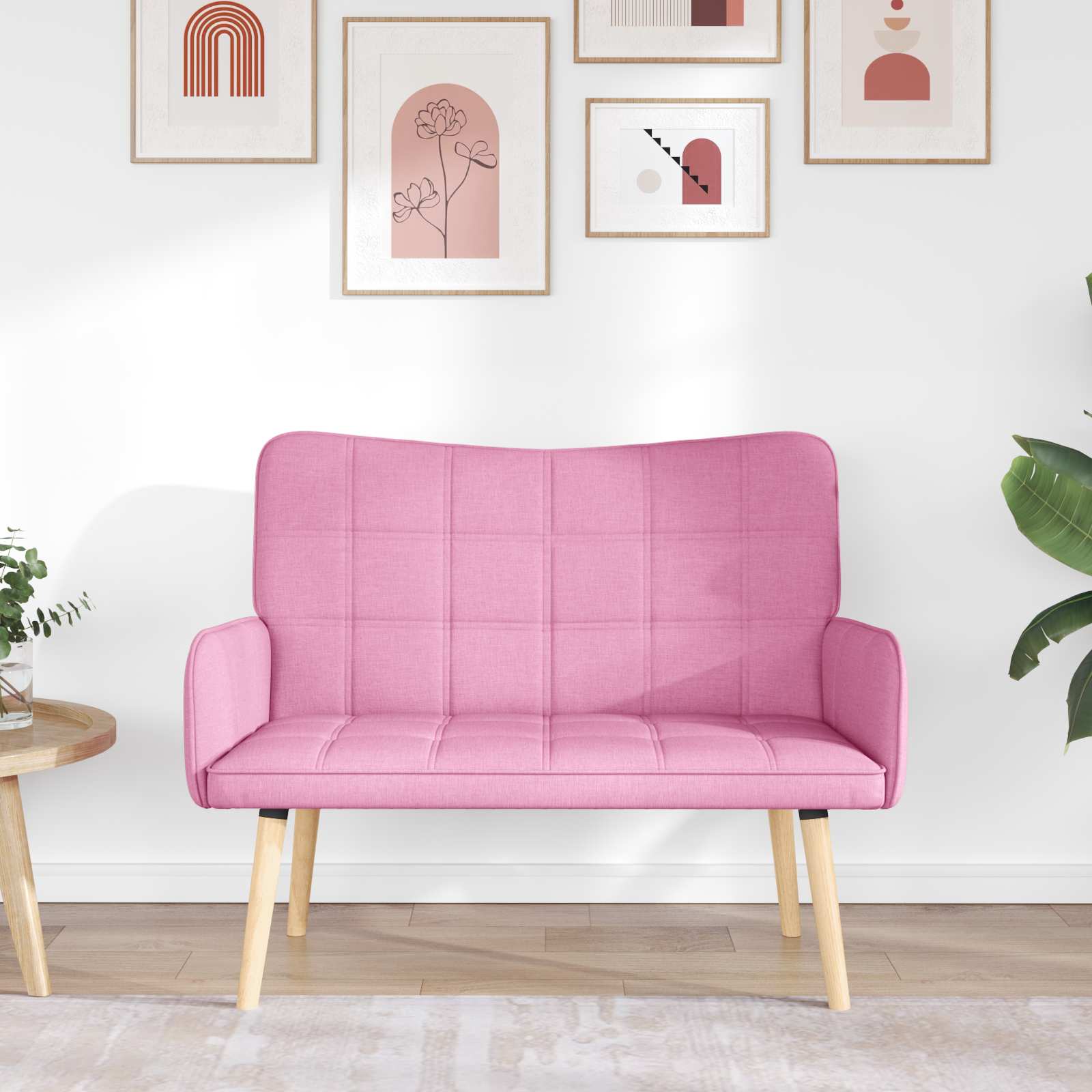 2-Sitzer Sofa Hellgrau 115 x 61 x 87 cm Stoff