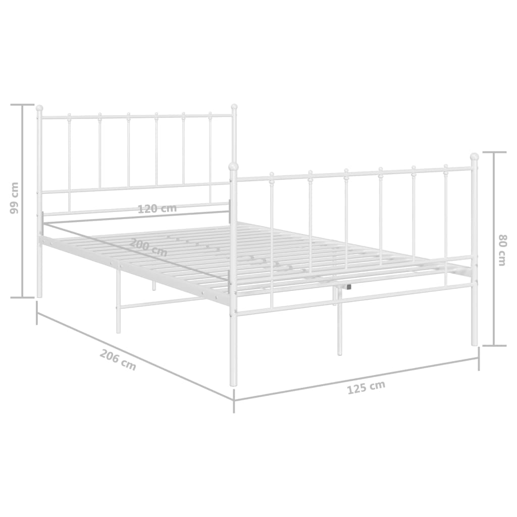 Bett Schwarz Metall 120x200 cm