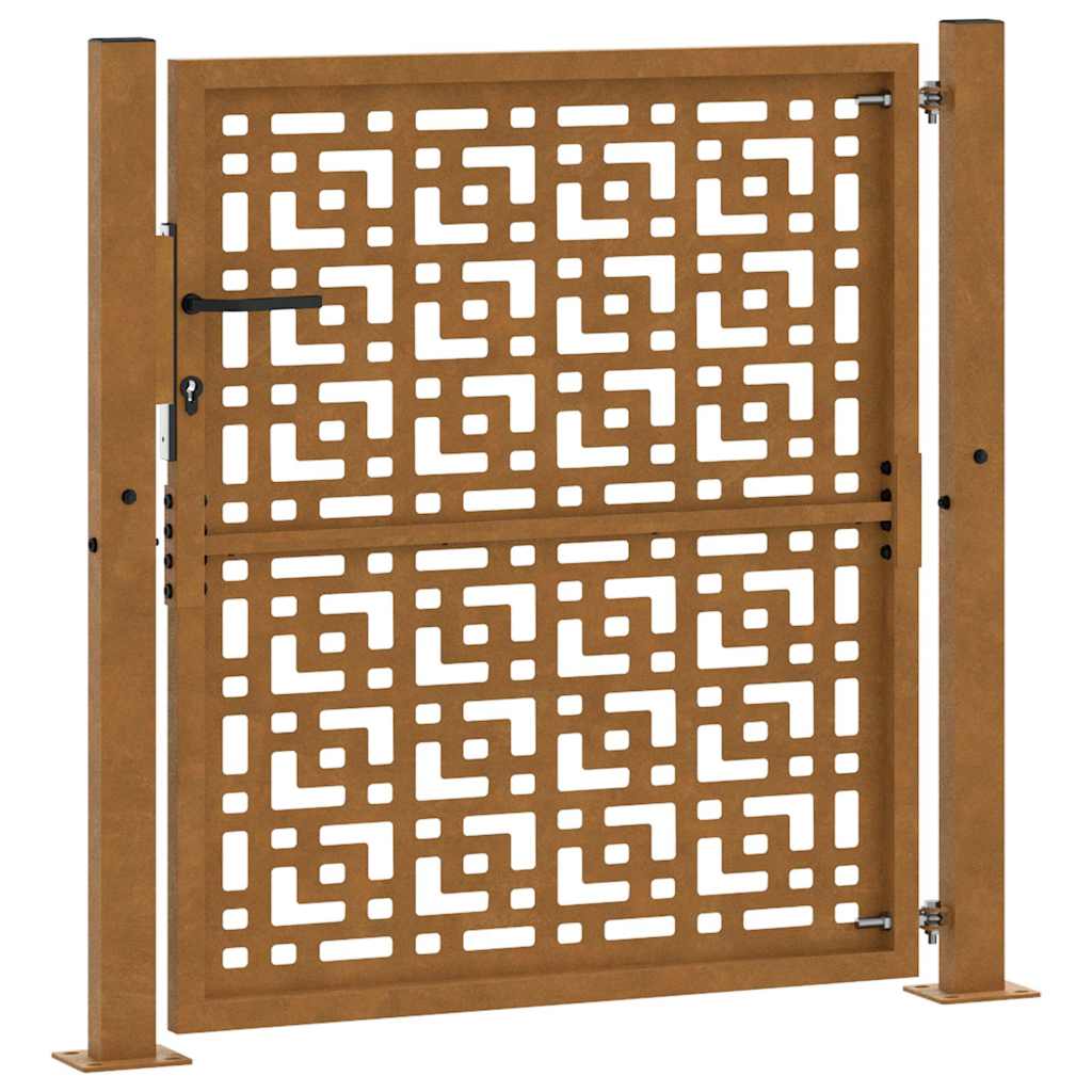 Gartentor Schwarz 100x100 cm Stahl Lichtdesign