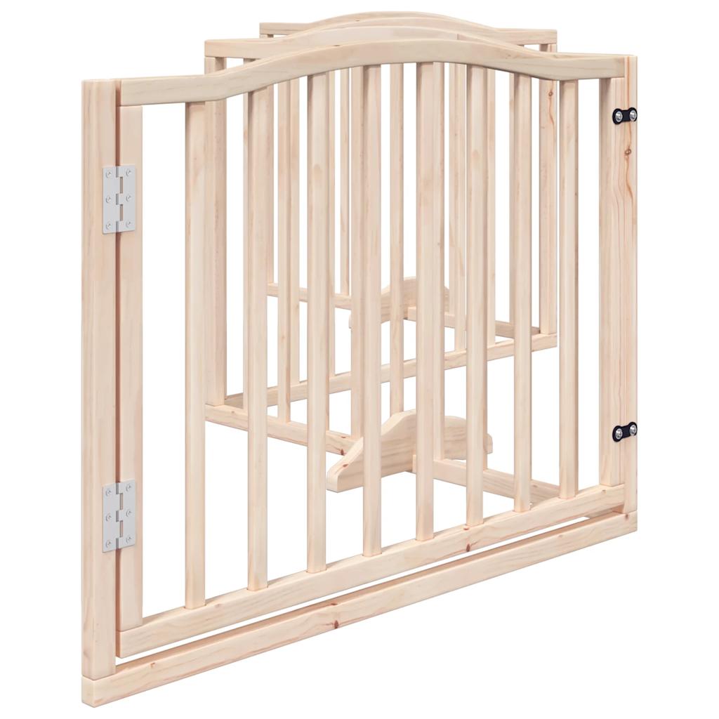 3-tlg. Hundetor Faltbar 150 cm Pappelholz