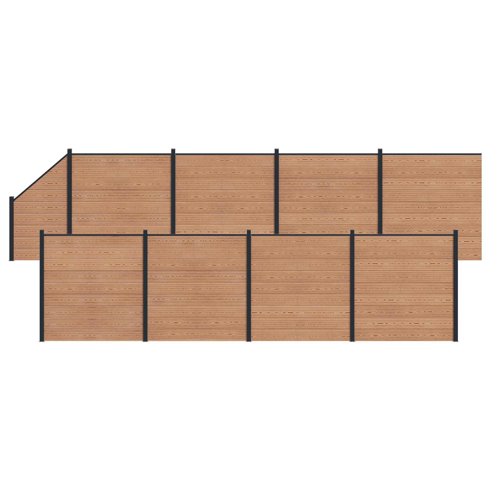 Zaunelement WPC 180x186 cm Schwarz