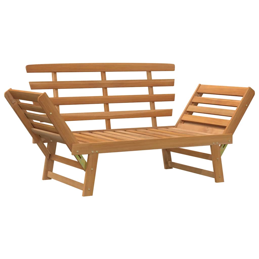 Gartenbank mit Auflagen 2-in-1 190 cm Grau Massivholz Akazie