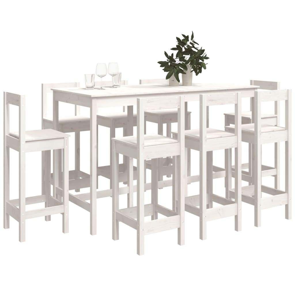 9-tlg. Bar-Set Massivholz Kiefer