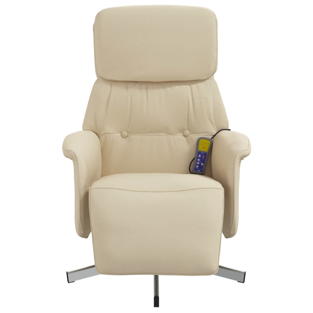 Massagesessel mit Fußteil Braun Stoff