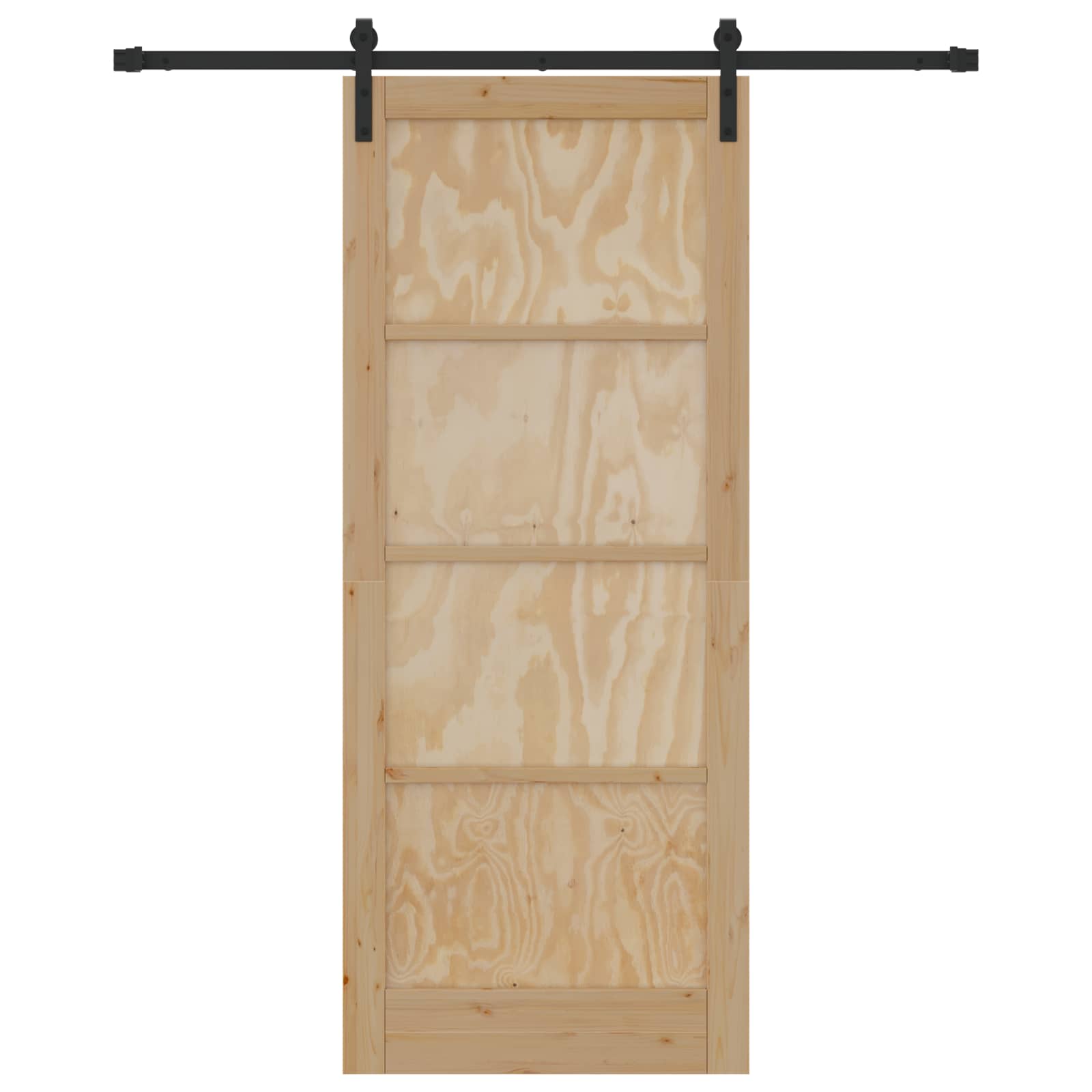 Schiebetür Natürlich und Schwarz 61 x 198,5 cm