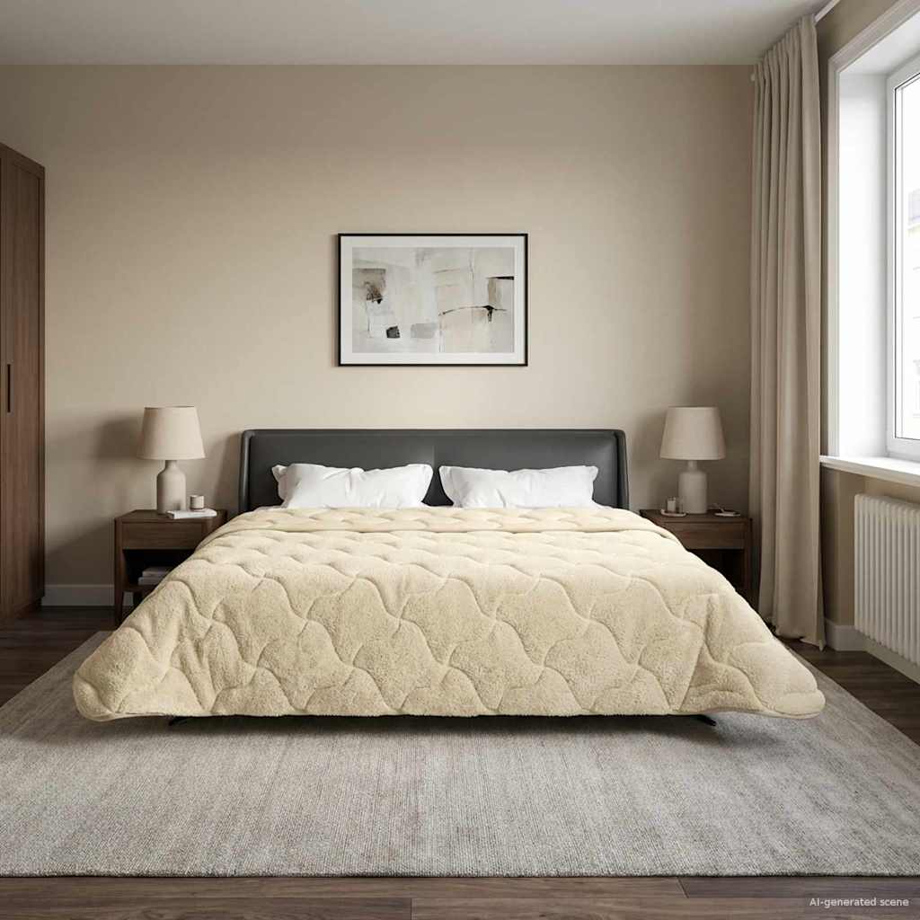 Sommerdecke Anthrazit 135 x 200 cm Mikrofaser und Teddy-Fleece