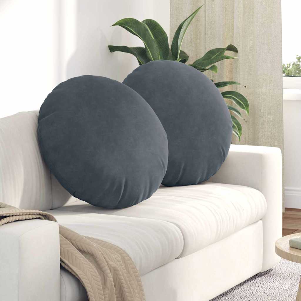 Sitzkissen 2 pcs Blau Ø30 x 13 cm Samt