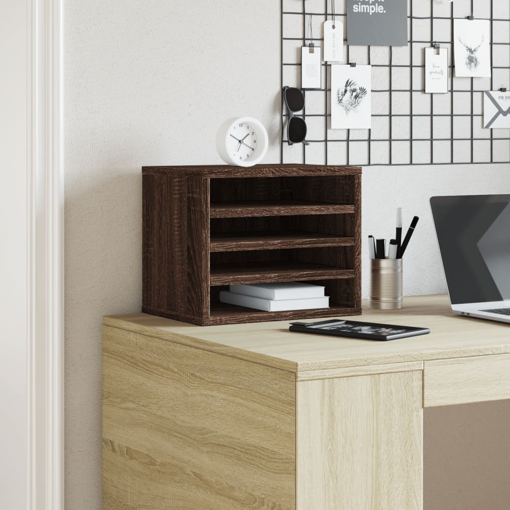 Schreibtisch-Organizer Weiß 36x26x29,5 cm Holzwerkstoff