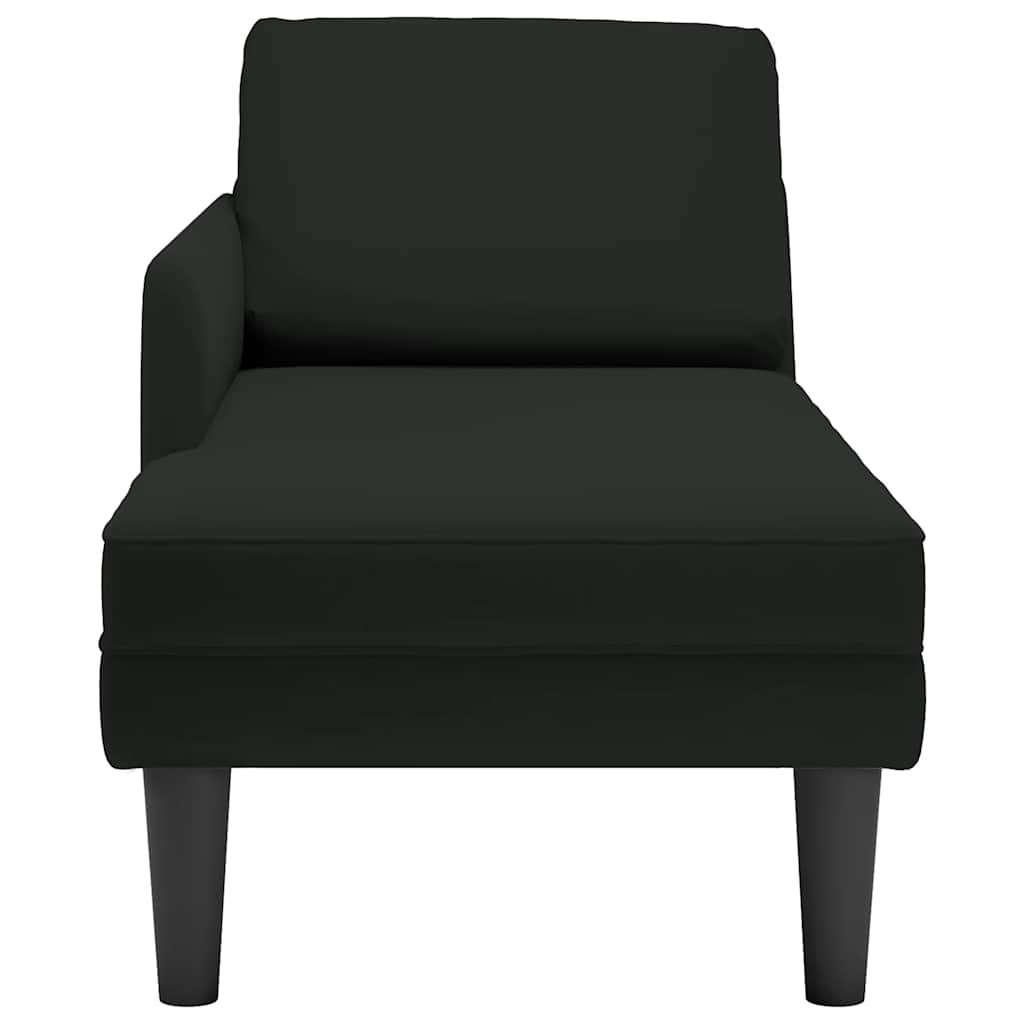 Chaiselongue mit Kissen und Rechter Armlehne Blau Samt