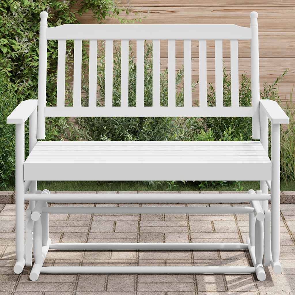 Schaukelbank Schwarz 118x70x104,5 cm Massivholz Pappel