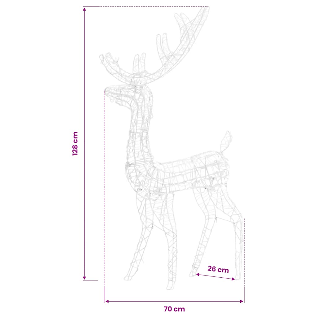Rentiere Weihnachtsdekoration 2 Stk. 60x16x100 cm Acryl